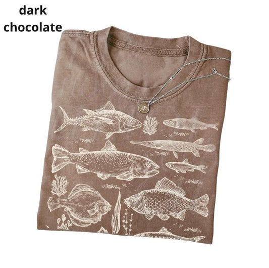 Fish Tattoo Style Vintage 90s Tshirt, Retro Y2k Fisher Shirt, Fish Shirt For Men, Bass Lovers, Fisher Gifts, Ocean Apparel