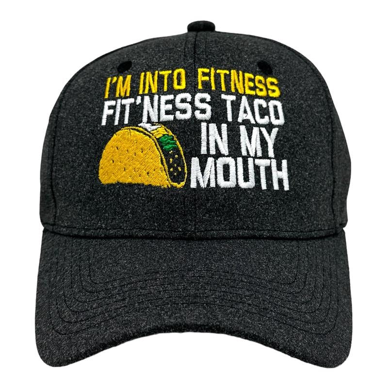 Fitness Taco Hat Funny Humorous Gym Joke Mexican Food Lovers Cap Funny Hats Funny Food  Novelty Caps for Men Black - Standard