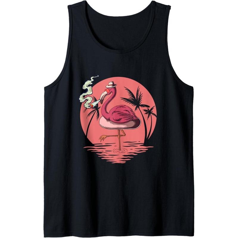 Flamingo 420 Stoner Spirit Summer Weed For Cannabis Lover Tank Top MADE IN USA