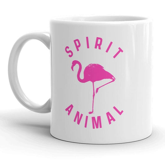 Flamingo Spirit Animal Mug Funny Pink Bird Coffee Cup - 11oz Funny Coffee Mugs Ceramic Printed Drinkware Cup