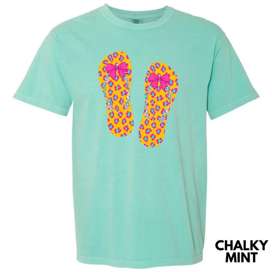 Flip Flop Cheetah Summer Comfort Colors T-Shirt 'NLB'