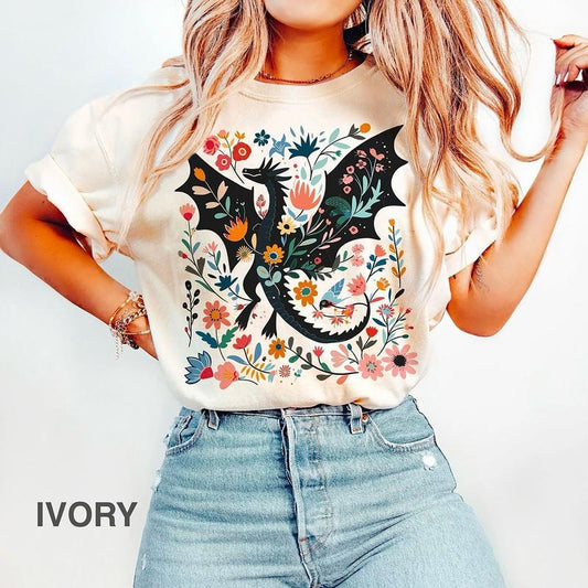 Floral Abraxos Shirt, Fantasy Bookish Merch, Book Lover Sweatshirt, Abraxos T-shirt, Starlight Acotar Merch, Fantasy Dragon Shirt, Book Shirt, Fantasy Book Lover Shirt, Bookworm Sweatshirt