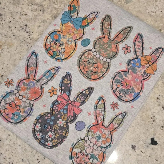 Floral Easter Bunny Graphic Tee or Sweatshirt