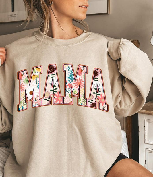 Floral Mama Sweatshirt, Floral Mom Sweatshirt, Mother's Day Shirt, Mommy Shirt, New Mom Shirt, Mom Flower Shirt, Vintage Mom Sweatshirt