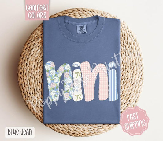 Floral Nini Comfort Colors Shirt, Cute Spring Grandma Tshirt, Coquette Flower Tee, Mother's Day Gift