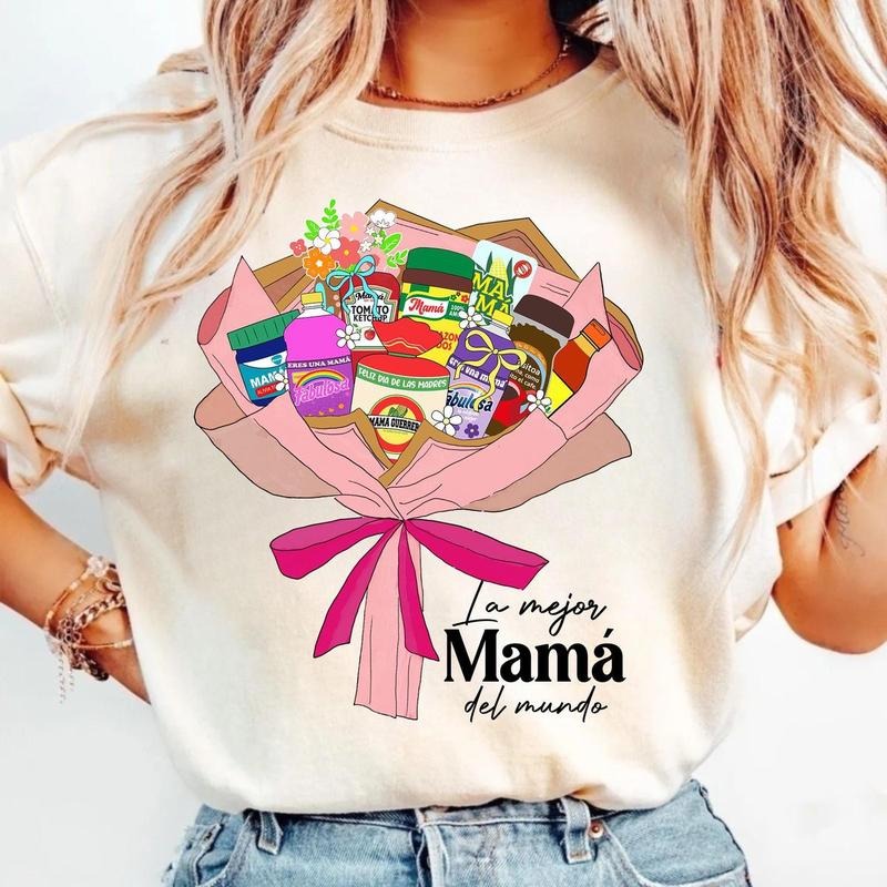 Floral Topper Multipack Mama Tshirt Sweatshirt, La Mejor Mama Del Mundo, Retro Madre Shirt, Happy Mother's Day, Unisex Sweater Pullover Tee