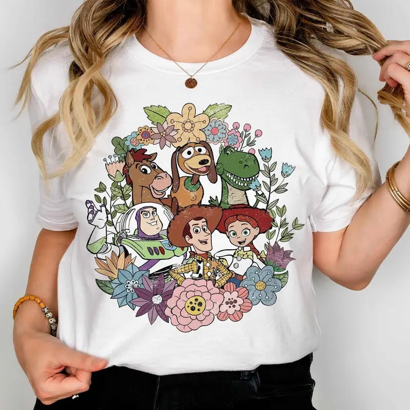 Floral Toy Story T Shirt Hoodie Sweater Buzz Lightyear Shirt Slinky Dog Shirt Toy Story Squad Shirt Toy Story Friends Shirt Toy Story Land Shirt
