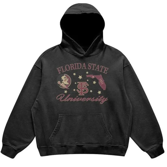 Florida State University Retro Style Hoodie Cotton Menswear