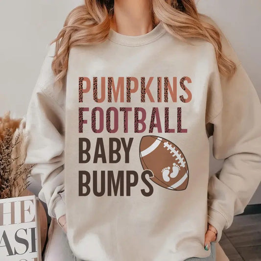 Football Baby Bumps Pregnancy Announcement Sweatshirt Fall Maternity Sweater Football Baby Reveal Hoodie Thanksgiving Maternity Sweat Shirt