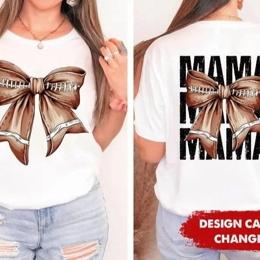 Football Coquette Bow Shirt, Football Mama Shirt, Gift For Football Mom, Football Lover, Football Player, Football Fan, Couple Gift