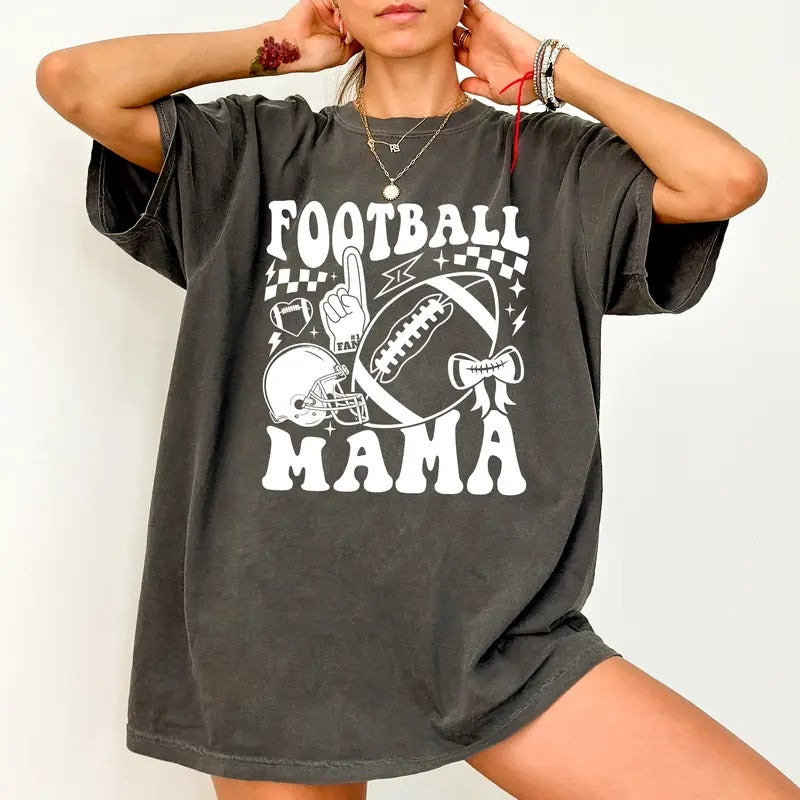 Football Mama Comfort Colors Shirt, Football Mom Graphic Tee, Football Lover Unhinged Shirt, Funny T-shirt For Women, Football Season Mom Tee, Sport Mom Shirt, Game Day Tee, Comfy Fabric Graphic Tee, Womenswear Cotton Fabric Relaxed Fit Chic Style