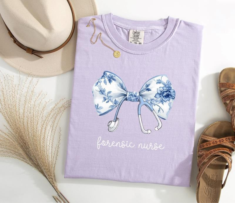 Forensic Nurse Comfort Colors Shirt, Nurse Graduation Gift, Forensic Science Apparel Classic Collar Cotton Fabric Menswear Soft