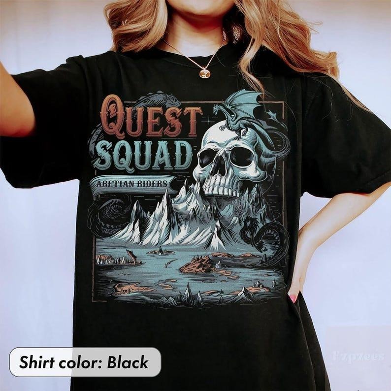 Fourth Wing Quest Squad Comfort Colors Shirt, Basgiath War College Sweatshirt, Ridoc Shirt, Dragon Rider, Rebecca Yarros, Violet Sorrengail Tee