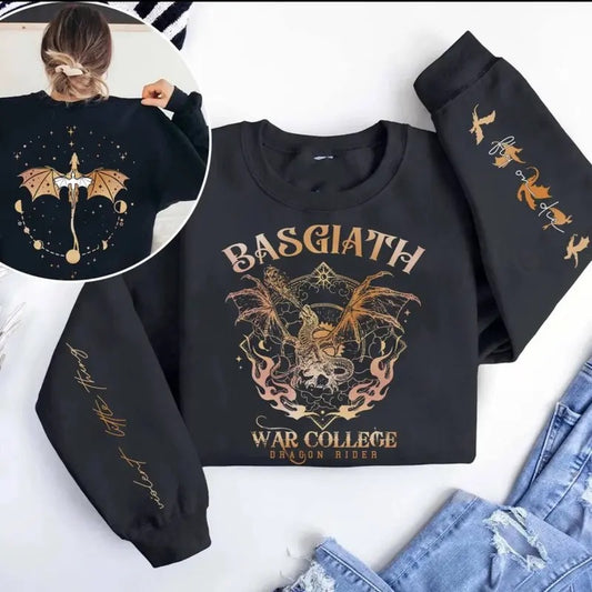 Fourth Wing Sweatshirt, Basgiath War College, Dragon Rider, Xaden Riorson, Violet Sorrengail, Riders Quadrant- Unisex Fabric - Pullover