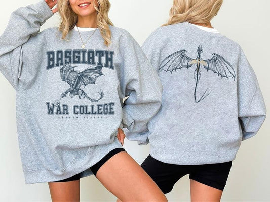 Fourth Wing Wyverns Sweatshirt, Basgiath College 2-Sided Sweatshirt, Booktok Crewneck, Vintage Fourth Wing Shirt, Dragon Rider Shirt, Bookish Shirt, Basgiath War College Sweatshirt