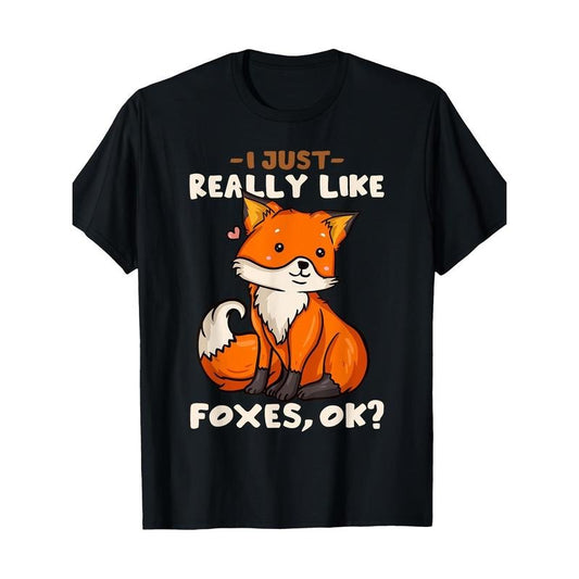 Fox Lover's Delight: 100% Cotton T-Shirt with Cute Fox Design - Soft, Breathable & Stretchy | Perfect for Casual Wear Made in USA