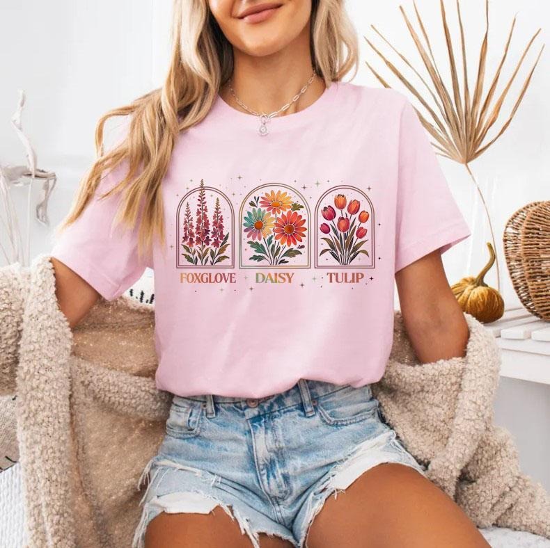 Foxglove Daisy Tulip Sweatshirt, Liberal Feminist Hoodie, Funny Political Shirt,  Feminist Protest Tee, Trendy Subtle Activist Tee