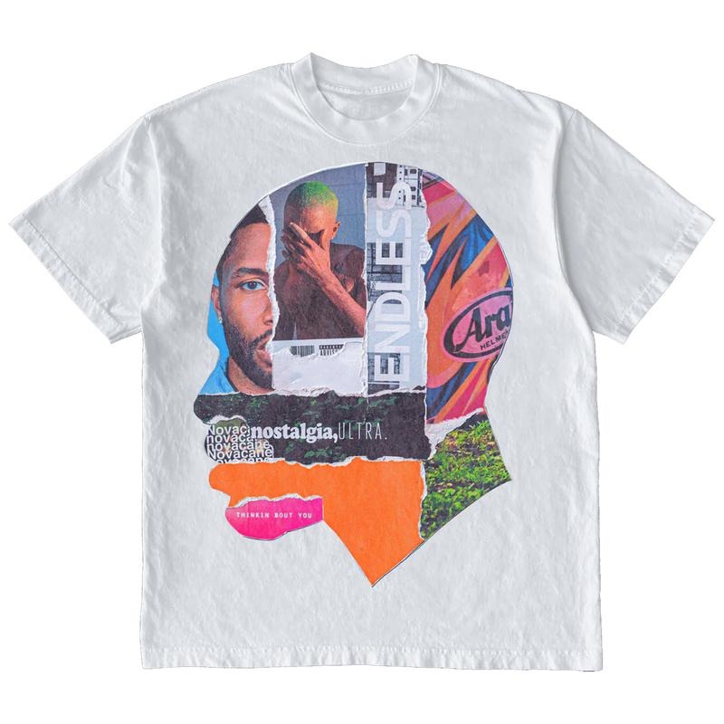 Frank Ocean Head Collage Shirt Rapper Graphic Tee Shirt Vintage Rap Hip Hop Merch Oversized Heavy Cotton Men Women Menswear Top