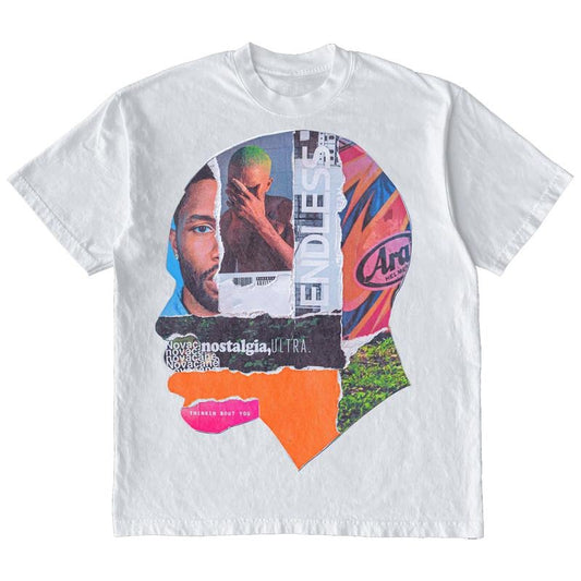 Frank Ocean Head Collage Shirt Rapper Graphic Tee Shirt Vintage Rap Hip Hop Merch Oversized Heavy Cotton Men Women Menswear Top