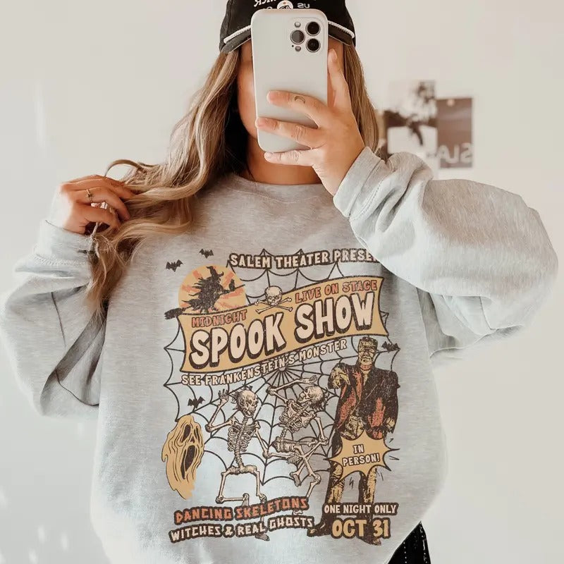 Frankenstein Halloween Sweatshirt, Monster Mash Retro Halloween Crewneck Shirt, Spooky Sweatshirt, Cute Fall Shirt