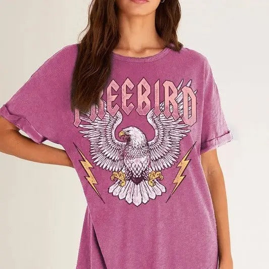 Free Bird Mineral Magenta T-Shirt Dress