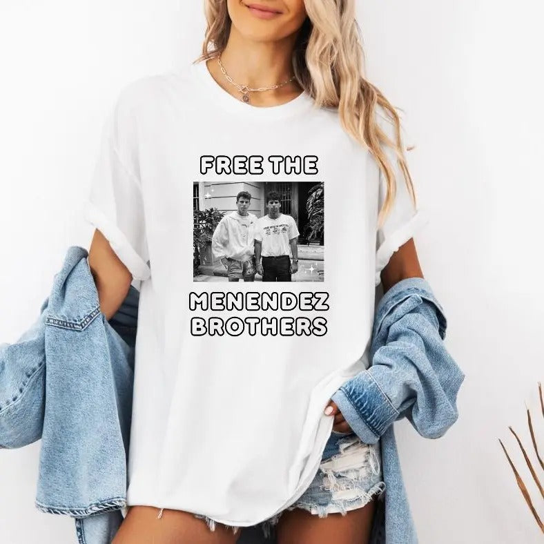 Free the Menendez Brothers Shirt, vintage style shirt ,Graphic Tee, Free Erik and Lyle Tee Menswear Streetwear Crewneck T-Shirt