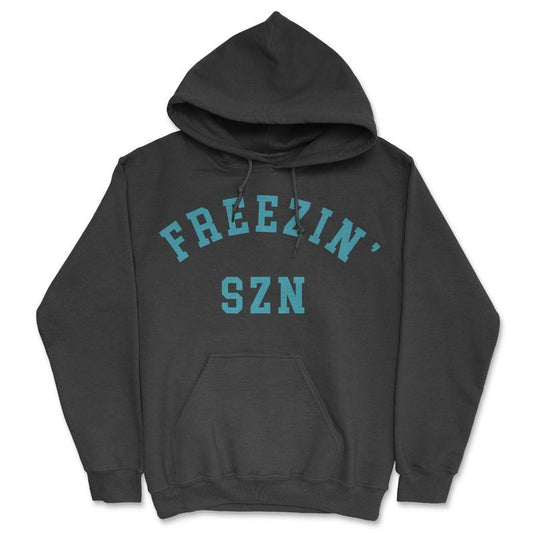 Freezin Szn Unisex Hoodie Funny Cold Winter Weather Frozen Joke Hooded Sweatshirt Funny Hoodies Funny Sarcastic Pullover Novelty Sweatshirt Black -
