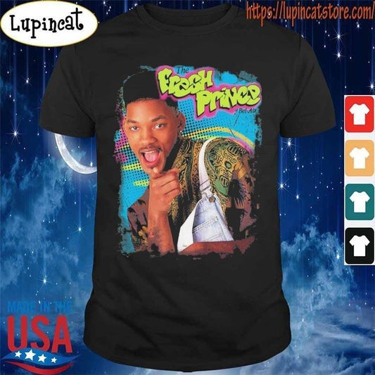 Fresh Prince Will Smith Portrait Tee Colorful Retro 90s Vibe Shirt