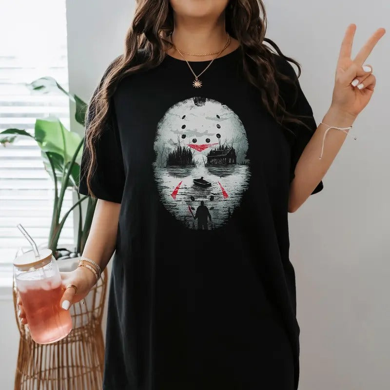 Friday 13th Movie Shirt Jason Voorhees Friday Night Terror Shirt   Halloween Shirt Halloween Gift