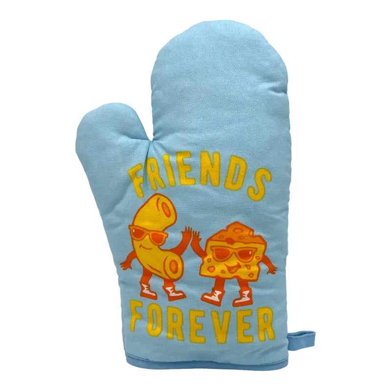 Friends Forever Funny Mac And Cheese Novelty Kitchen Utensils Funny Graphic Kitchenwear Funny Food  Novelty Cookware Blue -