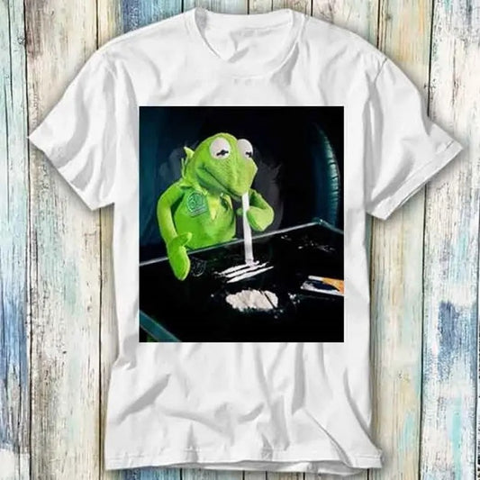Frog Cocaine Drug Hipster Funny Narcos T Shirt, Meme Gift Funny Top Tee Style Gamer Movie Music, 100% Cotton, Crew Neck, Slight Stretch, Breathable & Wear-Resistant, All-Season Short Sleeve Tee, Perfect for Outdoor & Daily Fashion