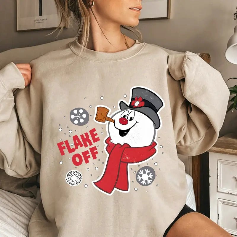 Frosty The Snowman Tee Shirt, Vintage Flake Off Shirt, Christmas Holiday Shirt, Xmas Party Shirt, Cartoon Movie Shirt, Frosty Fans Shirt