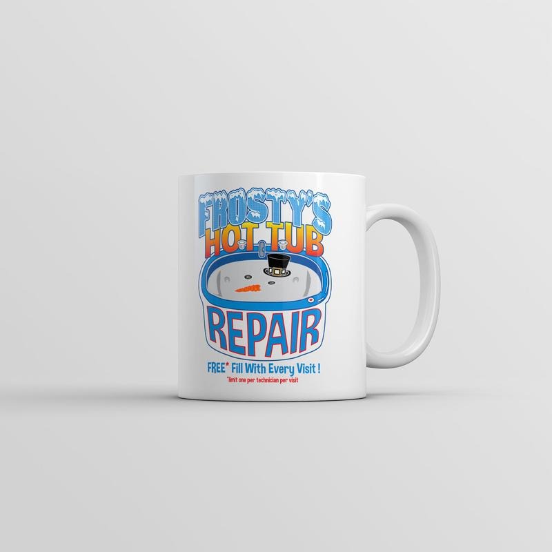 Frostys Hot Tub Repair Mug Funny Xmas Season Novelty Coffee Cup-11oz Funny Coffee Mugs Ceramic Printed Drinkware Cup