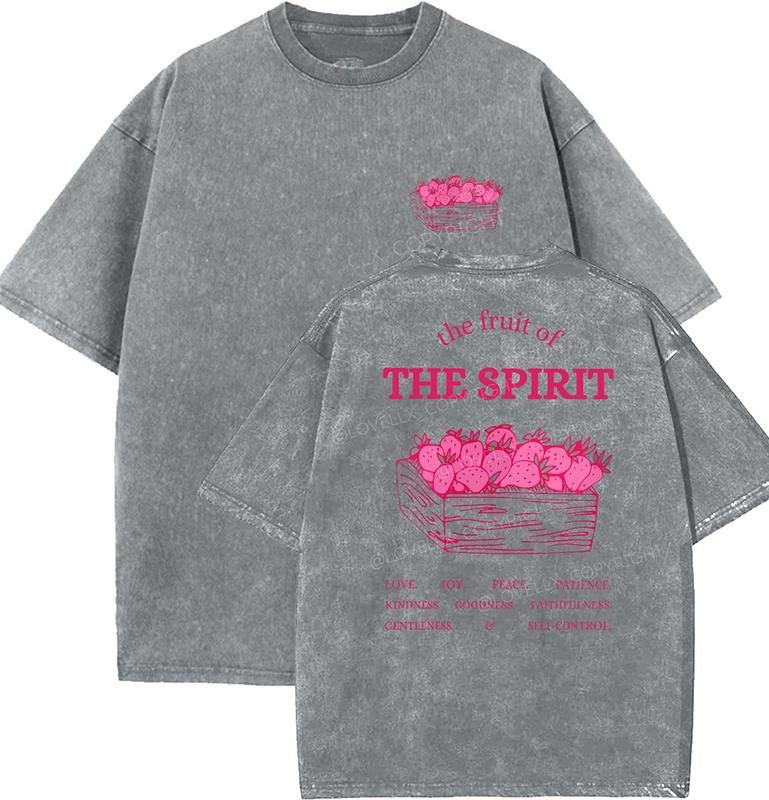 Fruit Of The Spirit Unisex Washed T-Shirt, Vintage 90s Graphic Tee, Gift Top Womenswear Cotton