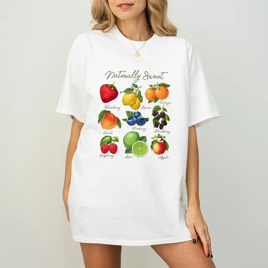 Fruits Retro Graphic T Shirt, Vintage 90s Sweet Fruits Shirt, Nostalgia Nature Tee, Cute Unisex Adult Graphic T Shirt, Mom Gifts