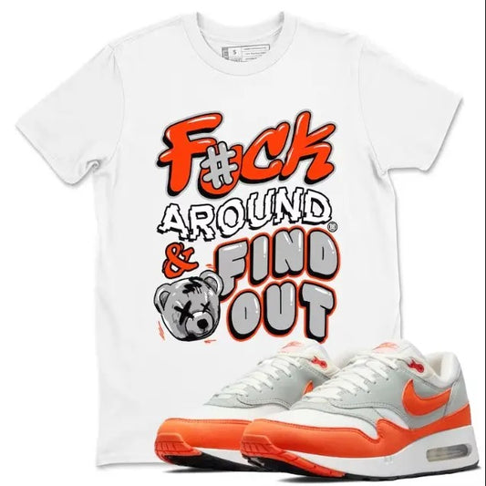 Fuch Around & Find Out Unisex T-Shirt in White Classic Fit 100% Cotton Heavy Fabric for All Seasons Perfect Gift for Dad Father's Day Christmas