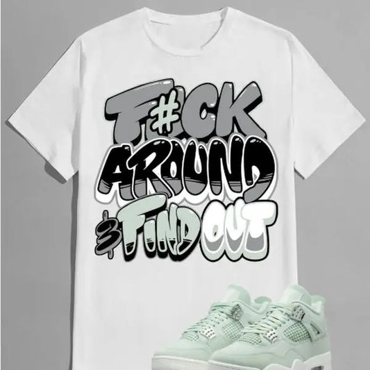 Fuch Around Graphic Shirt Matching A J 4 Seafoam Green