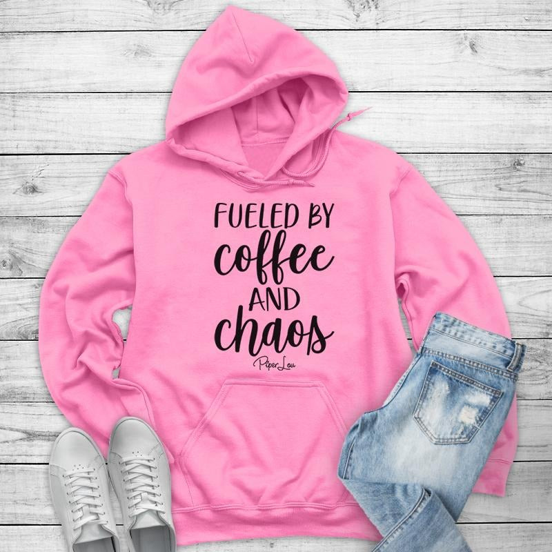 Fueled By Coffee And Chaos Hoodie, Printed in the USA hoodie #funny #cute #girly #coffee