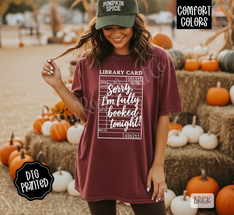 Fully Booked Tonight Comfort Colors, Trendy Women's Book Reading Tshirt