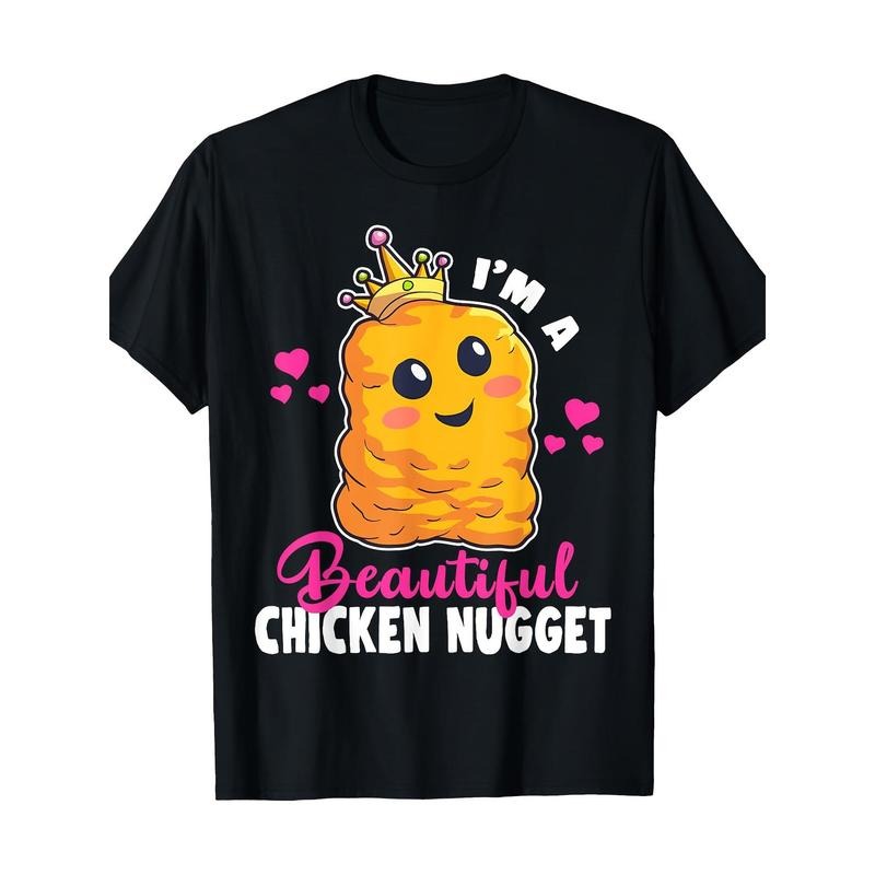 Fun 100% Cotton Kawaii Nug Life T-Shirt for Chicken Nugget Lovers, 220g made in usa