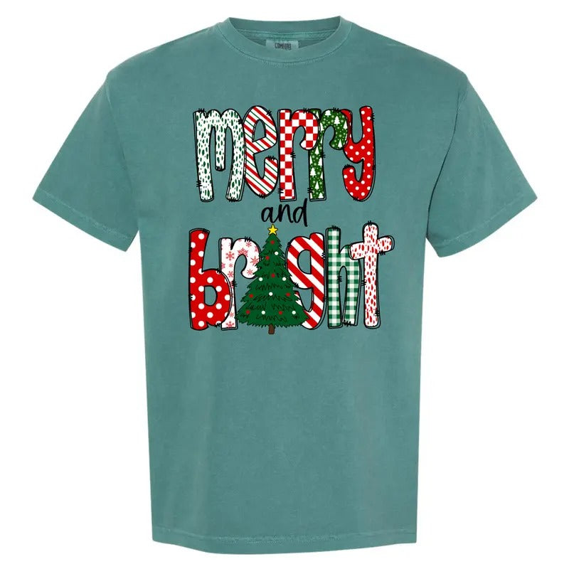 Fun Pattern Merry & Bright Comfort Colors T-Shirt 'NLB'