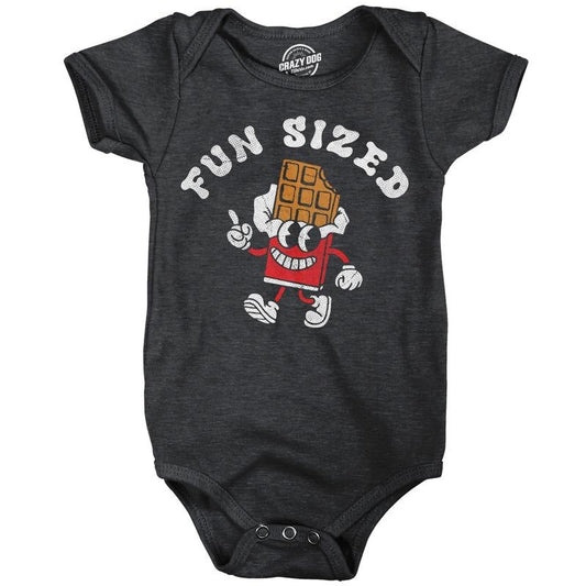 Fun Sized Baby Bodysuit Funny Sarcastic Candy Bar Graphic Novelty Jumper For Infants Funny Baby Onesies Sarcastic Onesie for Baby Funny Food Onesie Novelty Onesie Black -
