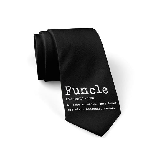 Funcle Definition Necktie Funny Neckties for Men Uncle Tie Mens Novelty Ties Funny Ties