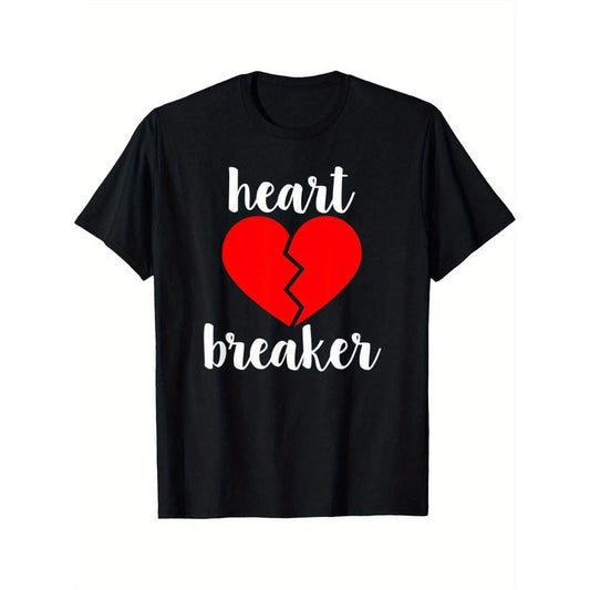Funny 'Heart Breaker' Men's T-Shirt - 100% Cotton, Short Sleeve, Perfect for Valentine's Day & Casual Wear made in usastyle{n002}2