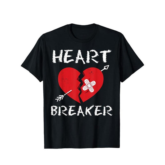 Funny 'Heartbreaker' Valentine's Day Tee for Men - 100% Cotton, Short Sleeve, Casual Fit T-Shirt for Boyfriend or Lover made in usa