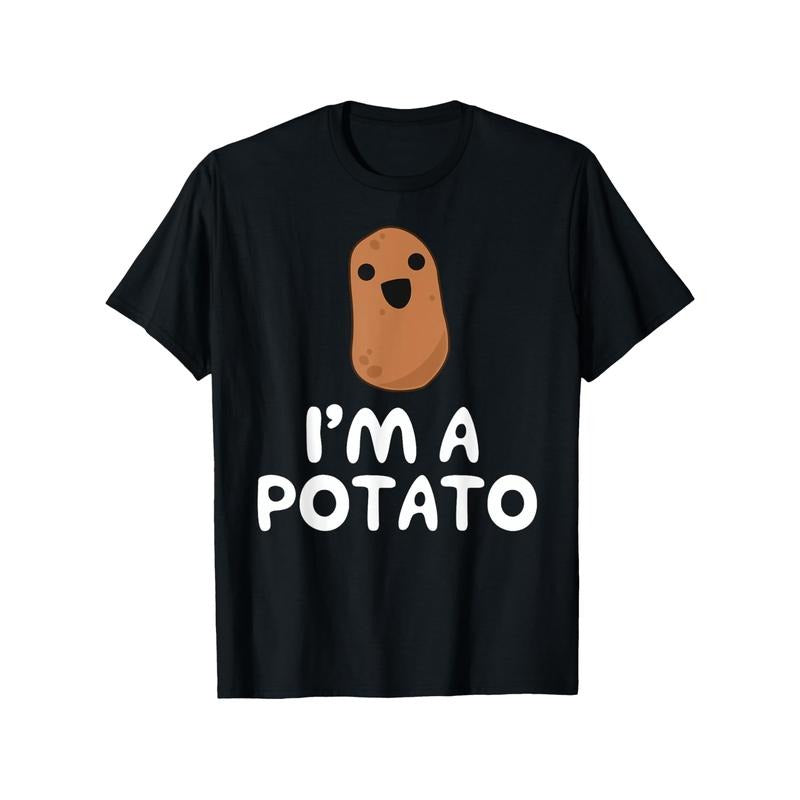 Funny 'I'm A Potato' Graphic Tee - 100% Cotton, Perfect for Casual Wear & Gags Made in USA