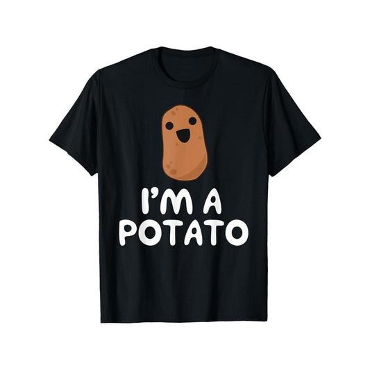Funny 'I'm A Potato' Graphic Tee - 100% Cotton, Perfect for Casual Wear & Gags Made in USA