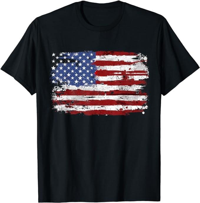 Funny 4th of July Shirts For Men, American Flag USA United States of America US 4th of July T-Shirt Menswear Top Casual Cotton Fashion Basic