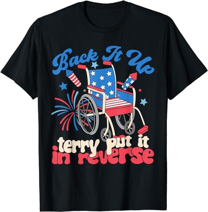 Funny 4th of July Shirts For Men, Back It Up Terry Put It In Reverse Firework 4th Of July T-Shirt Menswear Top Casual Cotton Basic Fashion