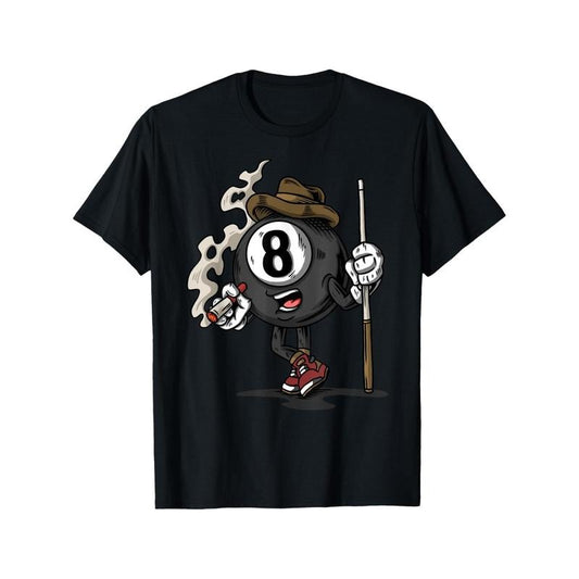 Funny 8 Ball Billiard Pool Player Eight Ball Billiards T-Shirt Made in USA